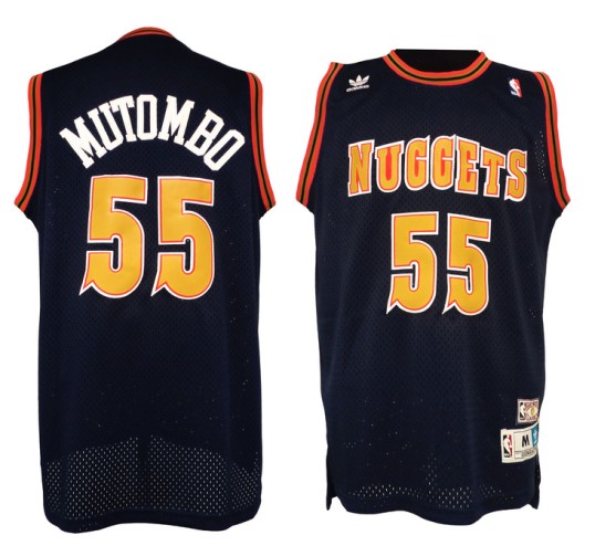  NBA Denver Nuggets 55 Dikembe Mutombo Soul Swingman Blue Jersey